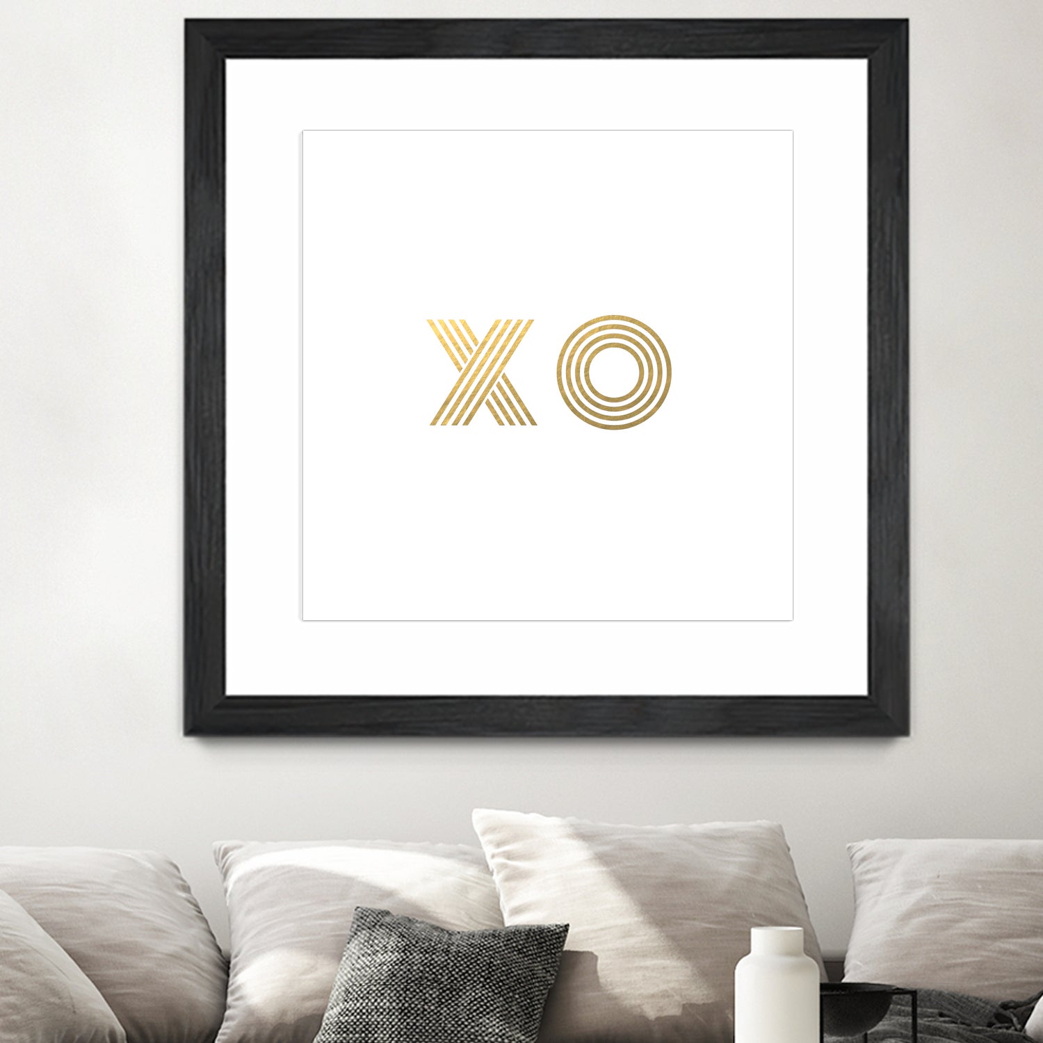 XO gold - minimal by Gale Switzer on GIANT ART - white typography