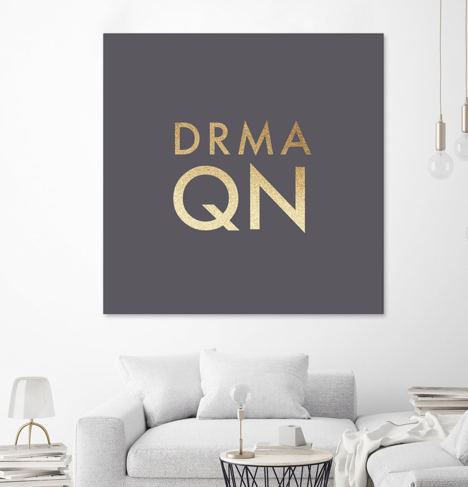 Drama Queen on Slate Grey by Dominique Van Roey on GIANT ART - gray typography