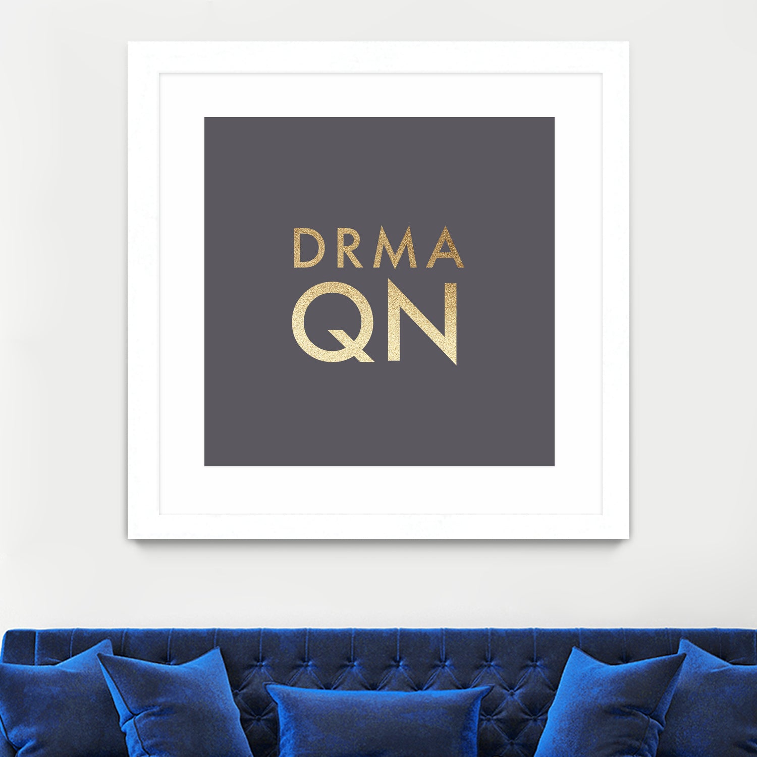 Drama Queen on Slate Grey by Dominique Van Roey on GIANT ART - gray typography