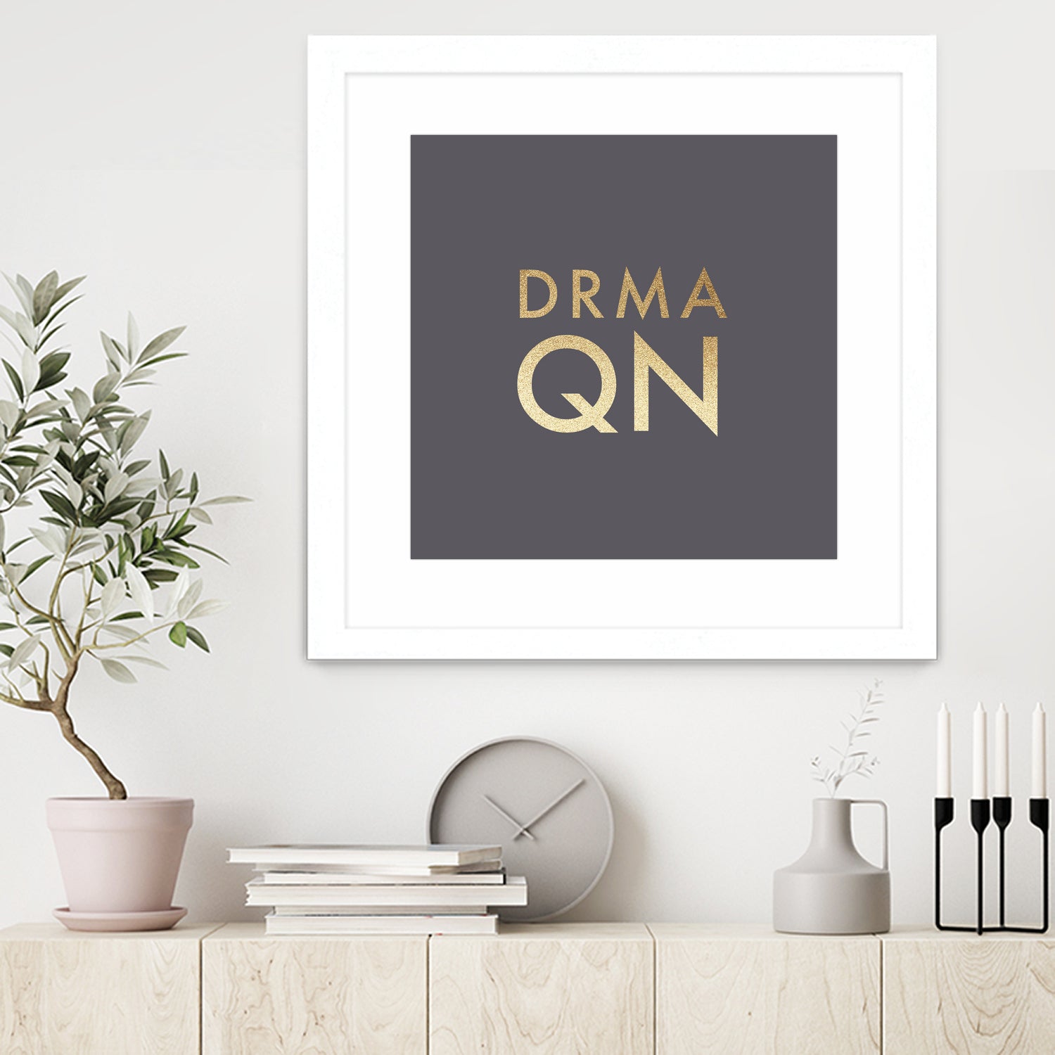 Drama Queen on Slate Grey by Dominique Van Roey on GIANT ART - gray typography