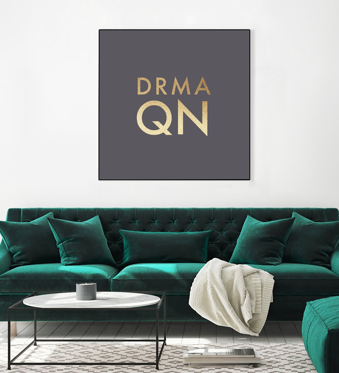 Drama Queen on Slate Grey by Dominique Van Roey on GIANT ART - gray typography