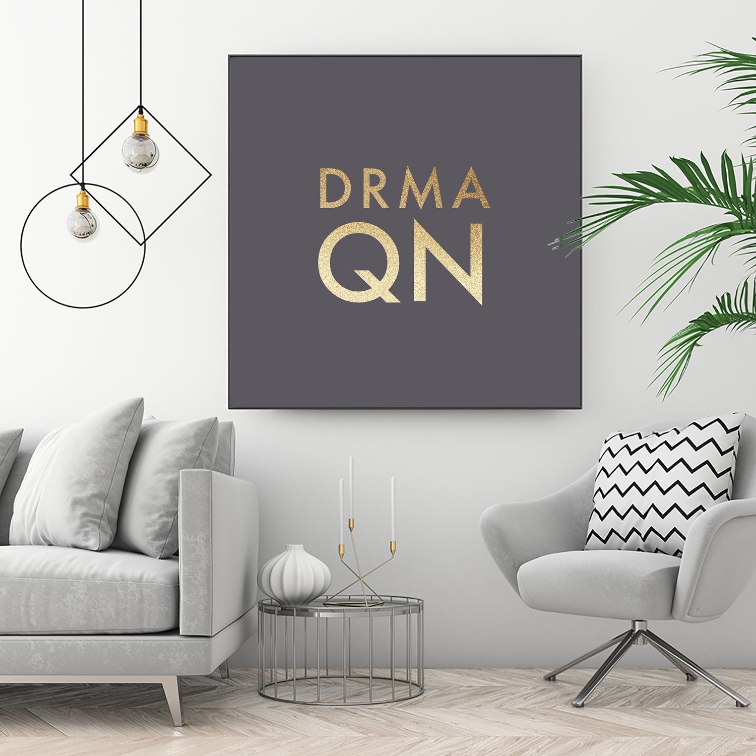 Drama Queen on Slate Grey by Dominique Van Roey on GIANT ART - gray typography