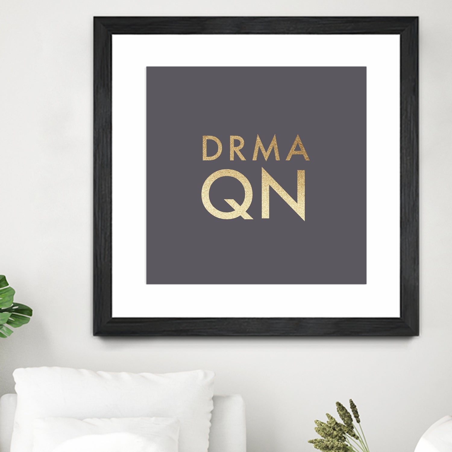 Drama Queen on Slate Grey by Dominique Van Roey on GIANT ART - gray typography