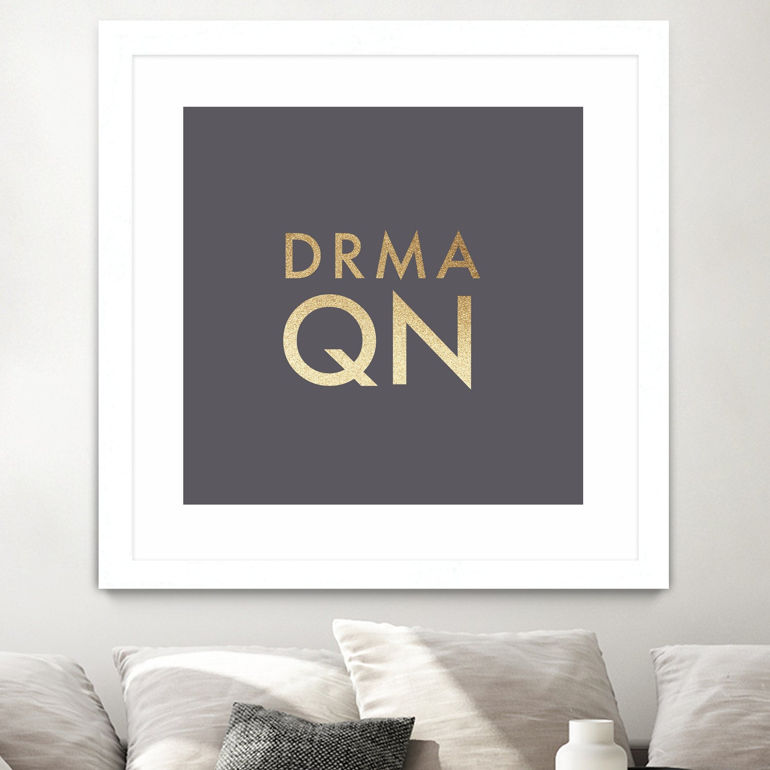 Drama Queen on Slate Grey by Dominique Van Roey on GIANT ART - gray typography