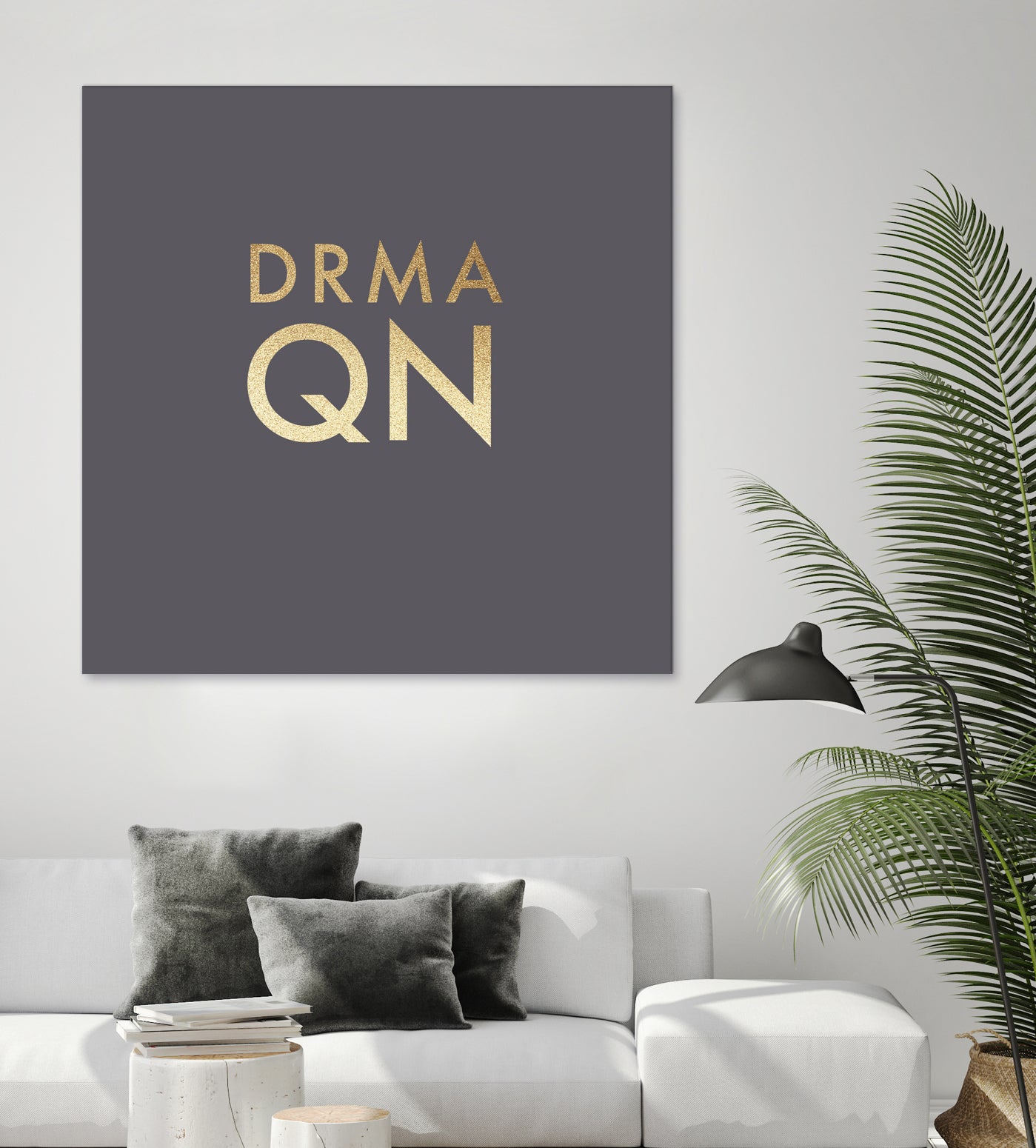 Drama Queen on Slate Grey by Dominique Van Roey on GIANT ART - gray typography