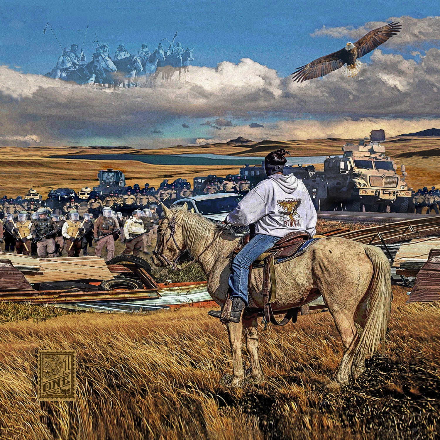 Dakota Access Pipeline Water Protector by Gregory Dampier on GIANT ART - brown digital painting