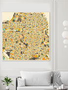 San Francisco map by Jazzberry Blue on GIANT ART - pink vector illustration