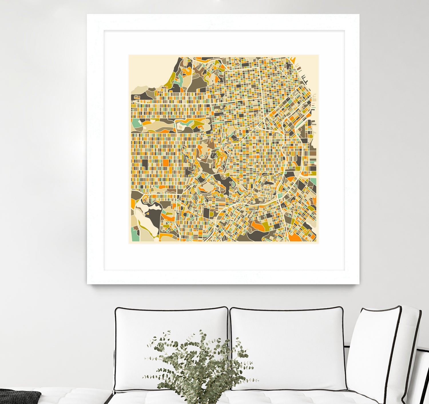 San Francisco map by Jazzberry Blue on GIANT ART - pink vector illustration