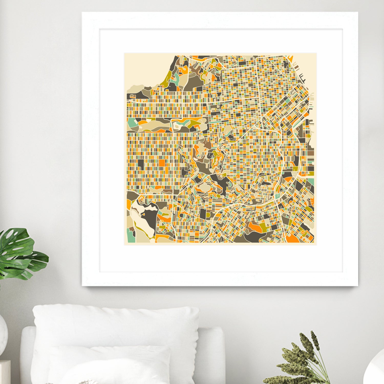 San Francisco map by Jazzberry Blue on GIANT ART - pink vector illustration