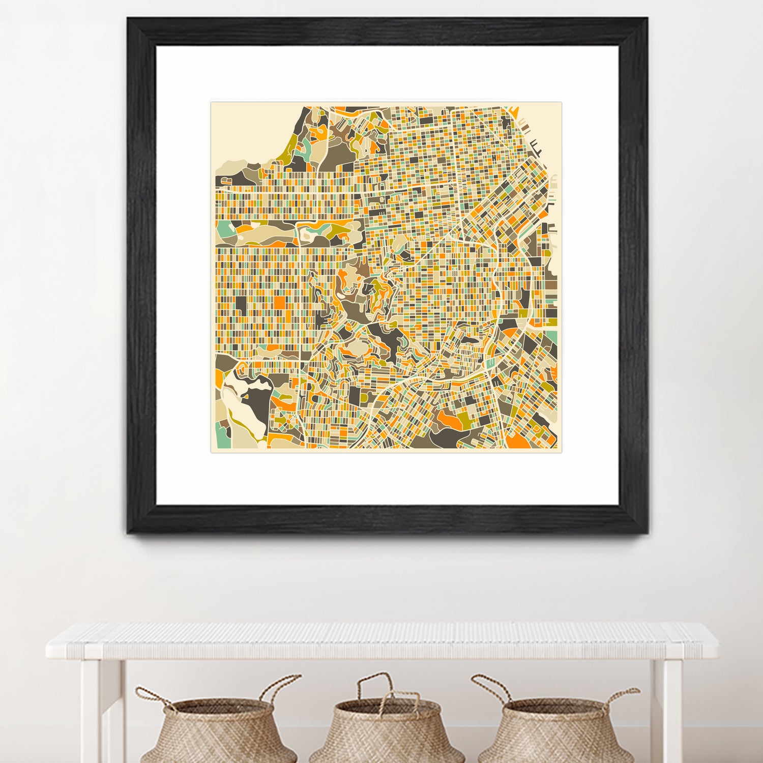 San Francisco map by Jazzberry Blue on GIANT ART - pink vector illustration