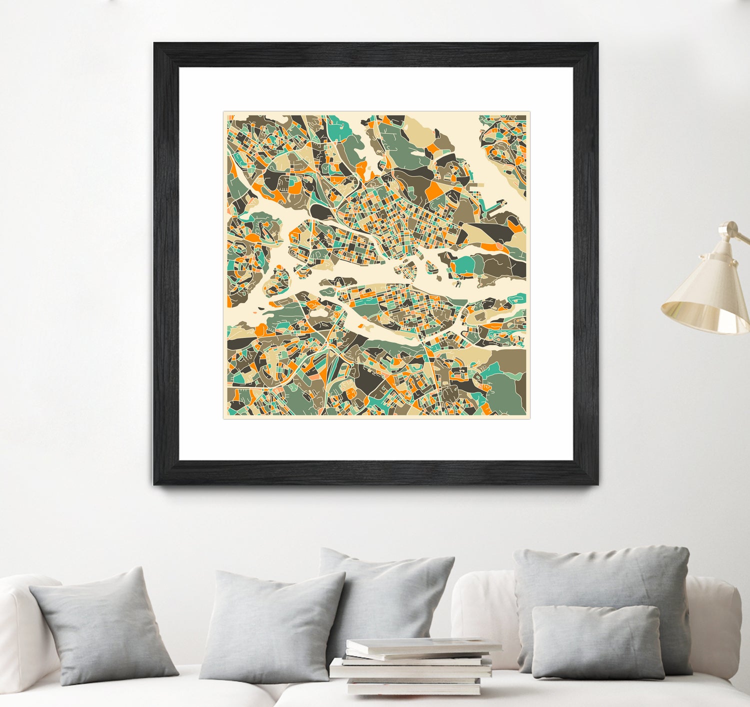 Stockholm Map by Jazzberry Blue on GIANT ART - pink vector illustration