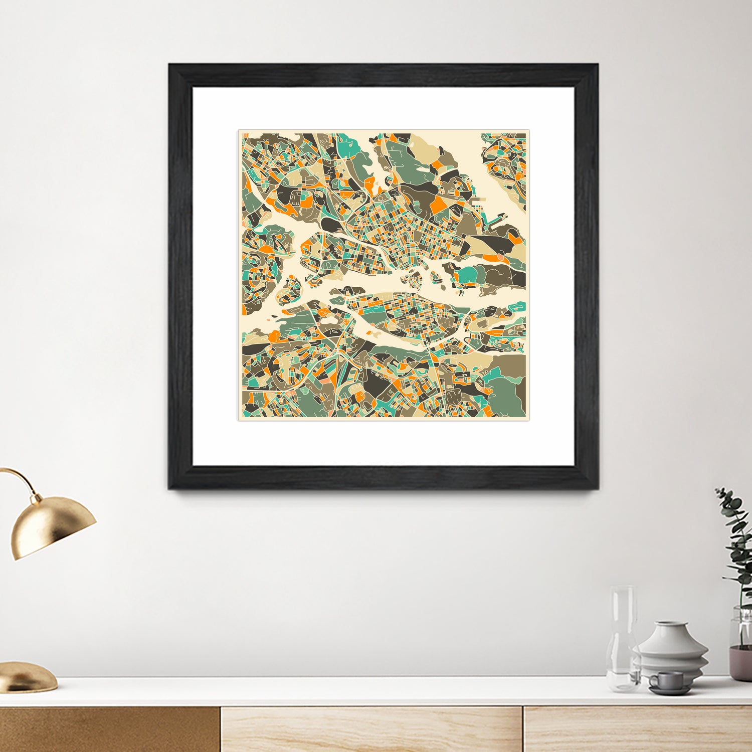 Stockholm Map by Jazzberry Blue on GIANT ART - pink vector illustration