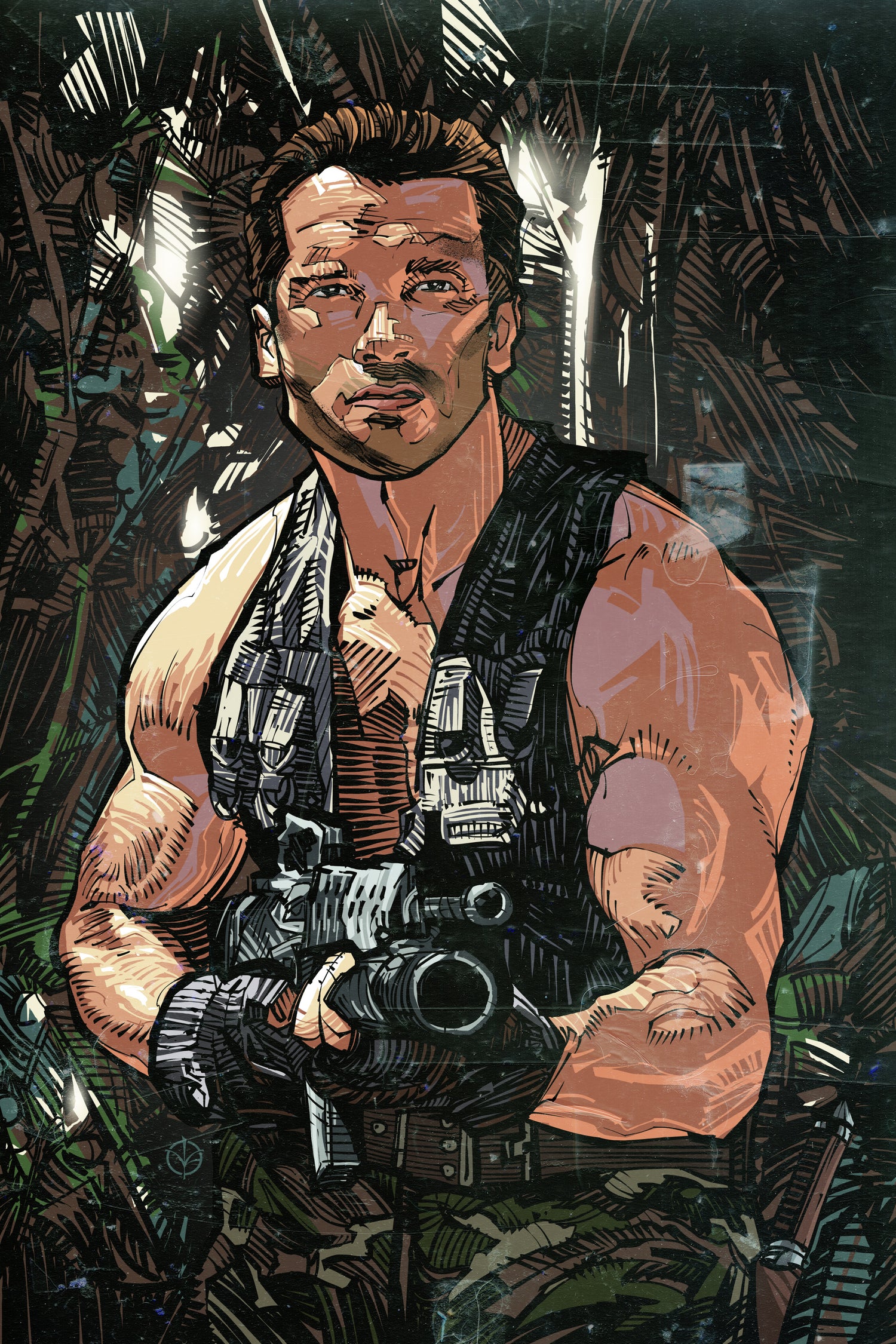 Arnold Schwarzenegger by Nikita Abakumov on GIANT ART - green digital painting