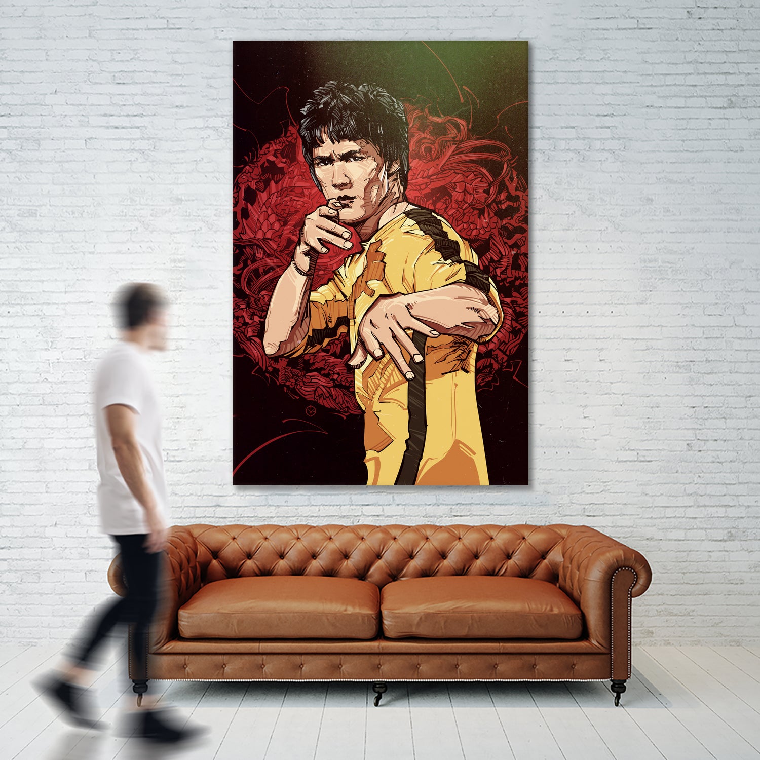 Bruce Lee by Nikita Abakumov on GIANT ART - red digital painting