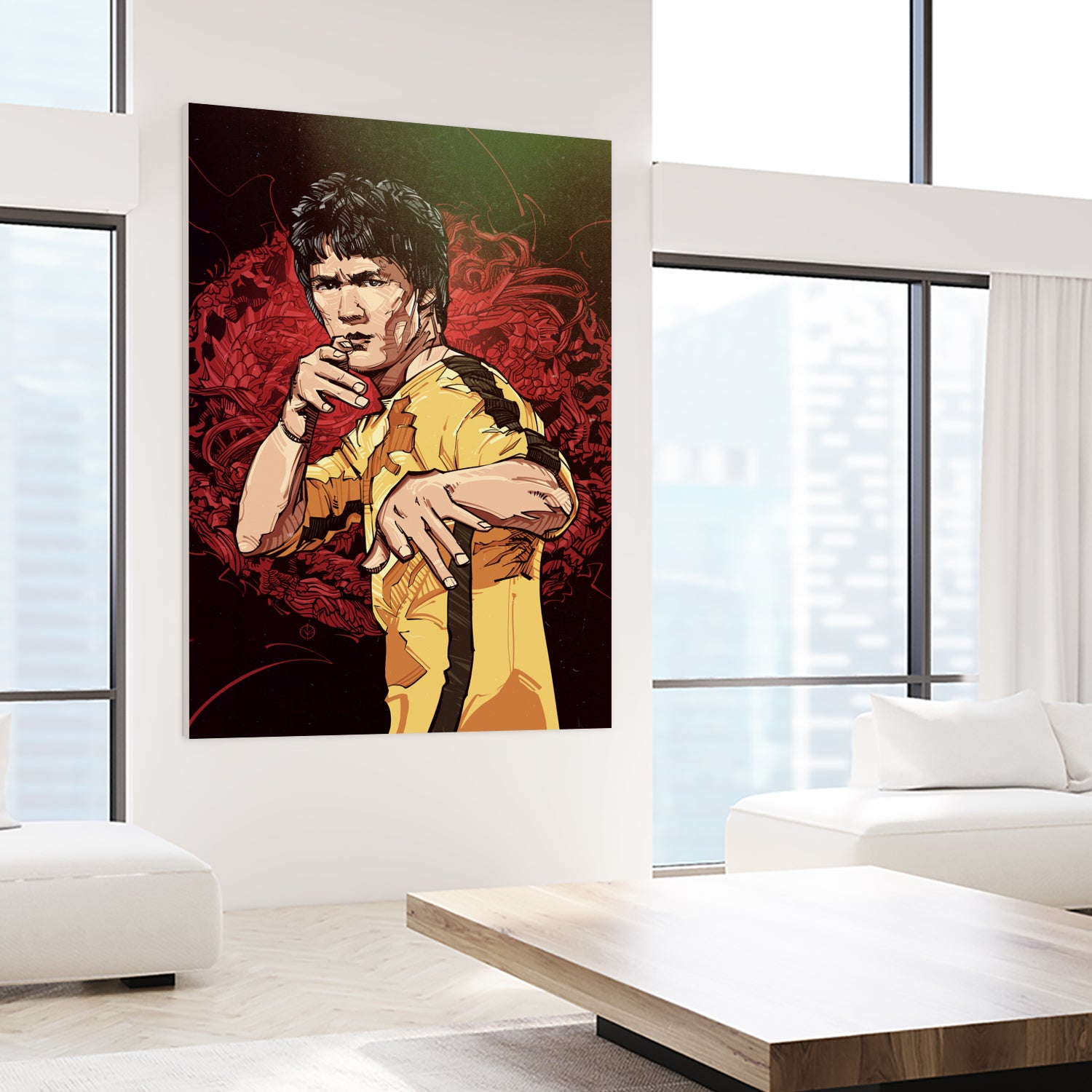 Bruce Lee by Nikita Abakumov on GIANT ART - red digital painting