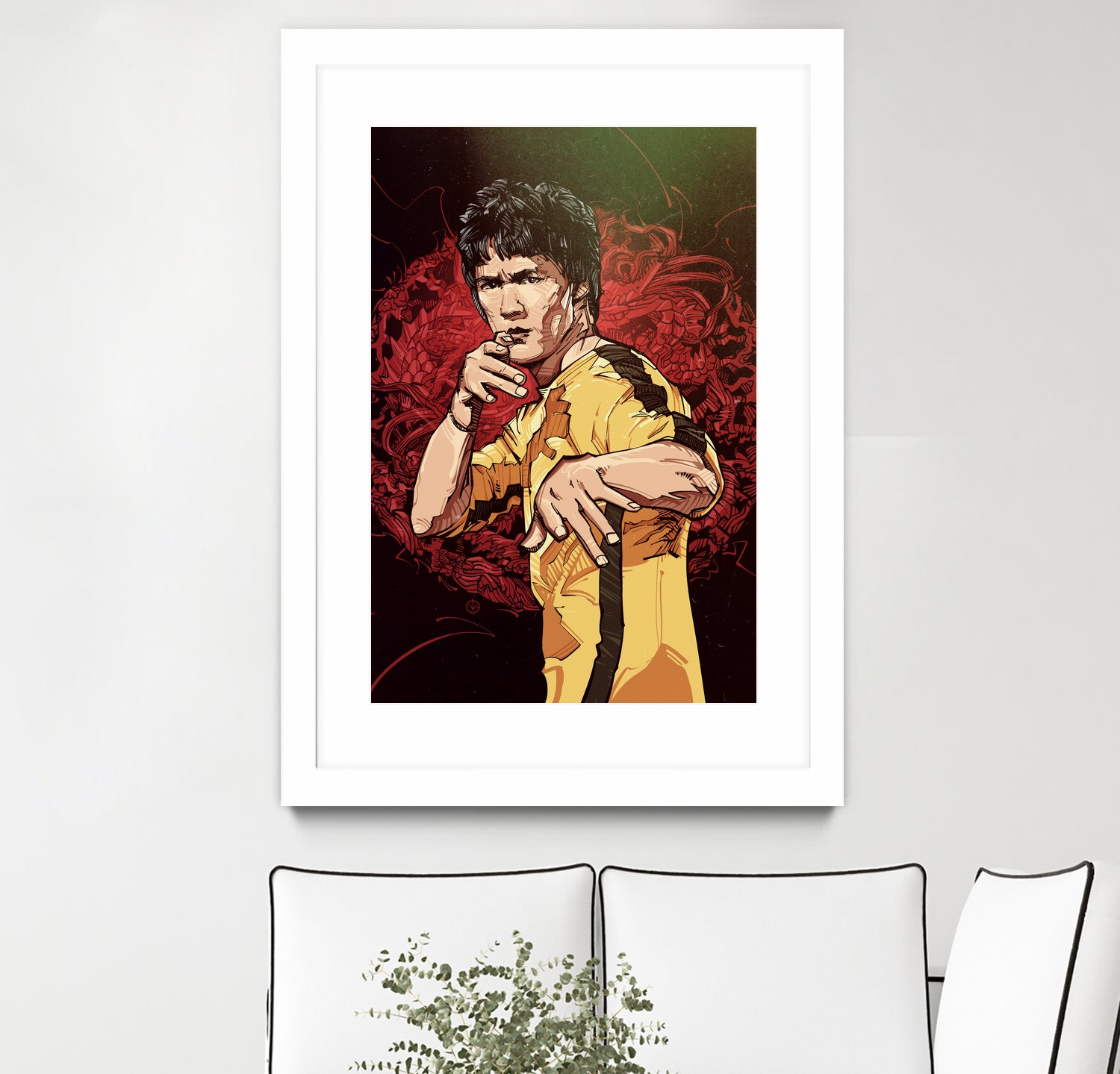 Bruce Lee by Nikita Abakumov on GIANT ART - red digital painting