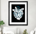 white tiger by Robert Farkas on GIANT ART - blue digital painting