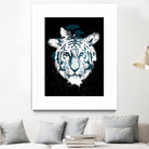 white tiger by Robert Farkas on GIANT ART - blue digital painting