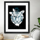 white tiger by Robert Farkas on GIANT ART - blue digital painting