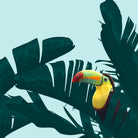 Green Toucan Tropical Banana Leaves Pattern by Brigitte Carre on GIANT ART - green digital painting