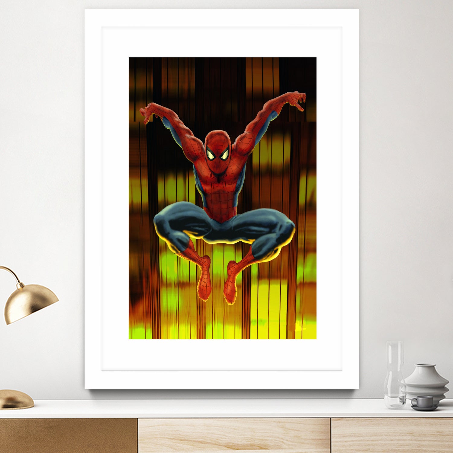 Marvel: Spider-Man Drops By by Dan Avenell on GIANT ART - blue digital painting