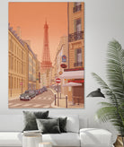 Eiffel Tower Paris by Steve Ash on GIANT ART - yellow digital painting