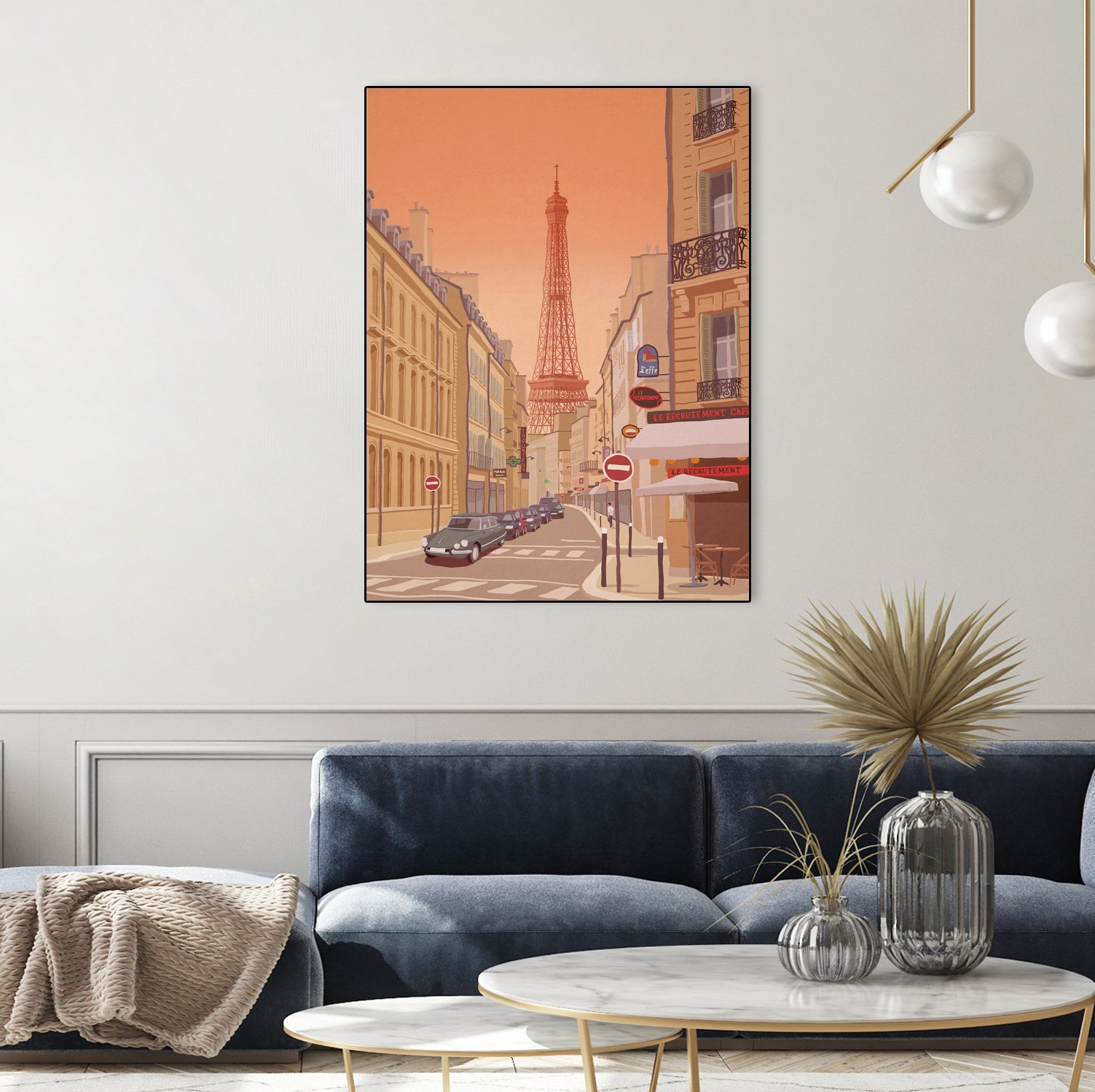 Eiffel Tower Paris by Steve Ash on GIANT ART - yellow digital painting