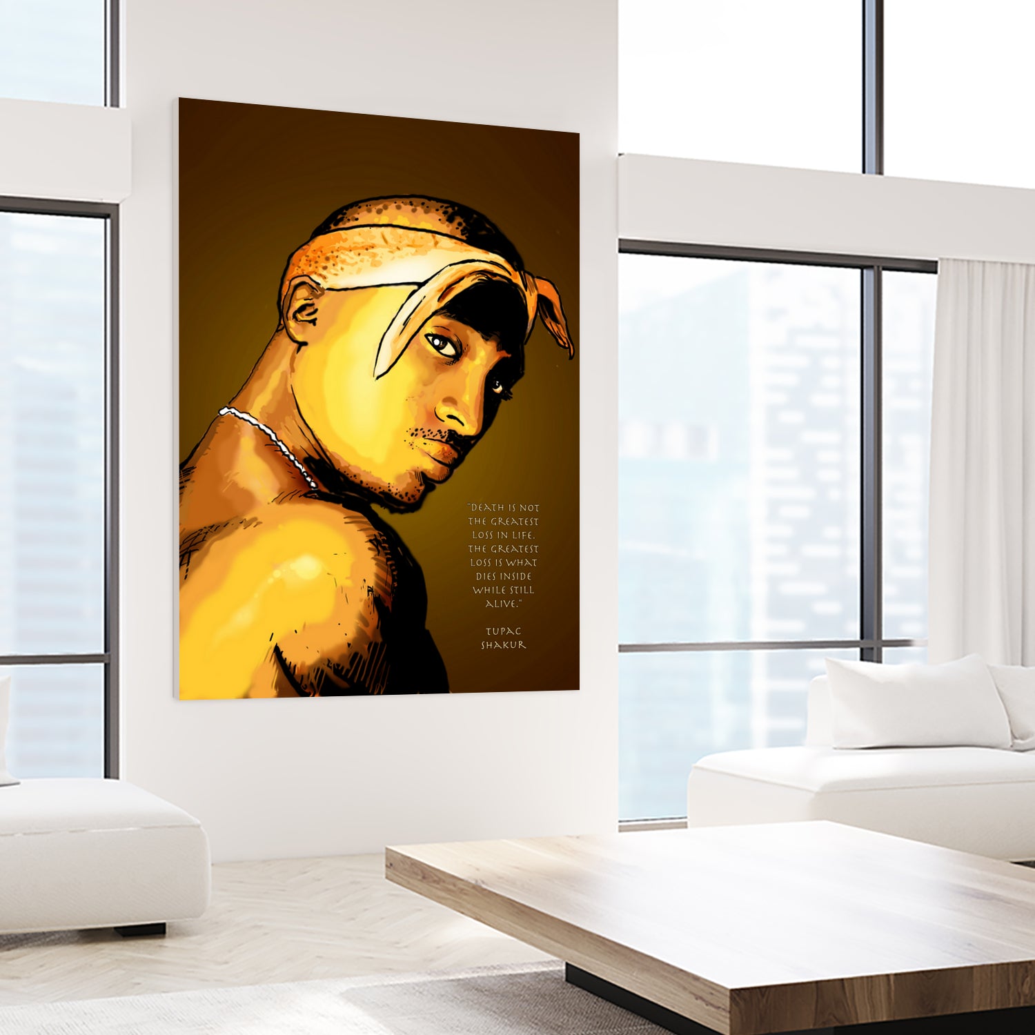 Tupac Shakur by Dan Avenell on GIANT ART - yellow digital painting