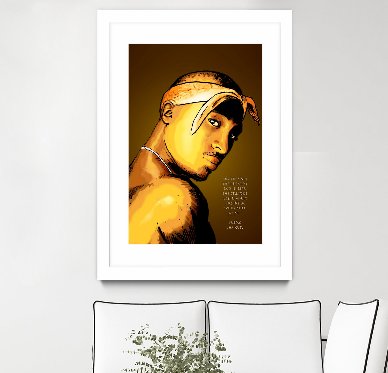 Tupac Shakur by Dan Avenell on GIANT ART - yellow digital painting