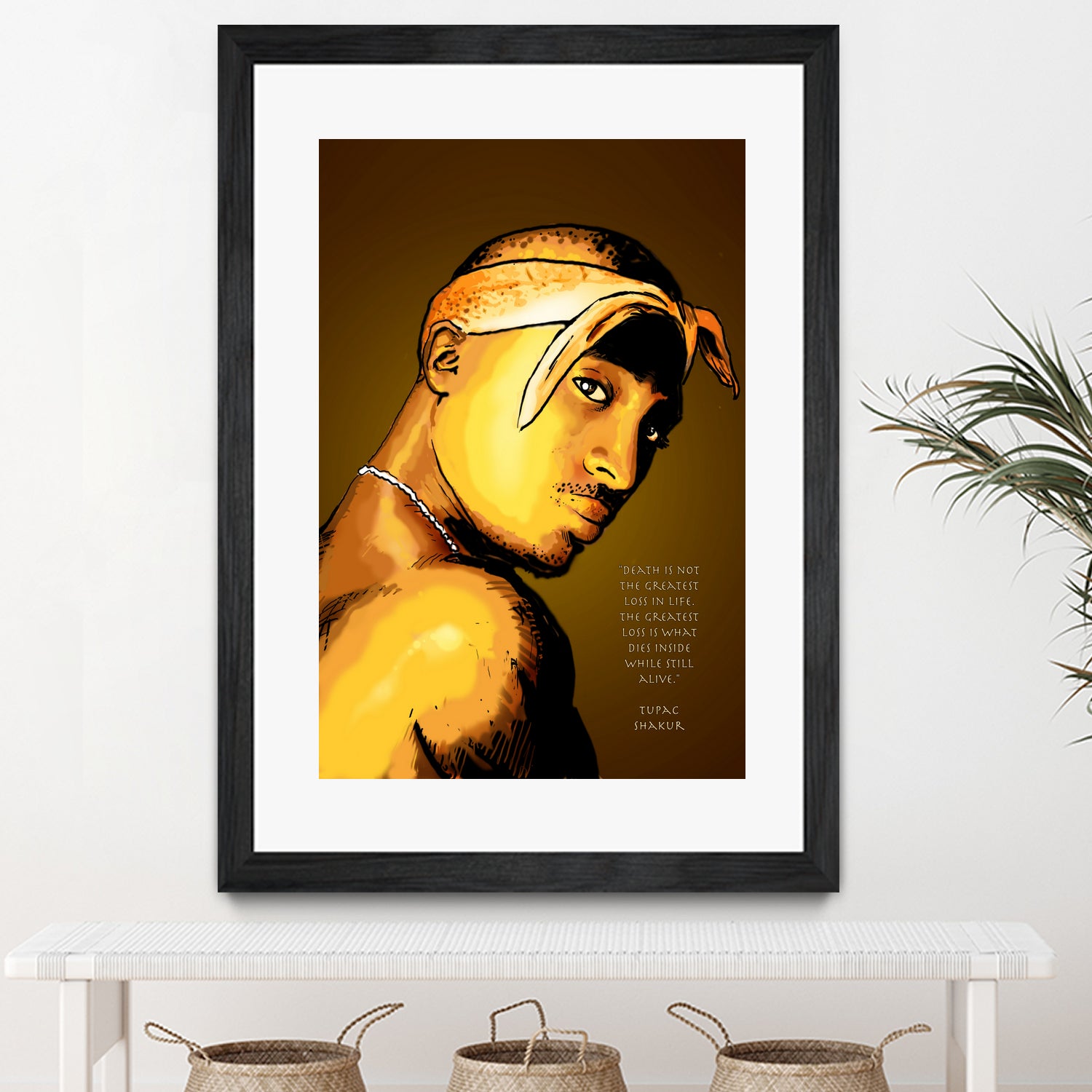 Tupac Shakur by Dan Avenell on GIANT ART - yellow digital painting