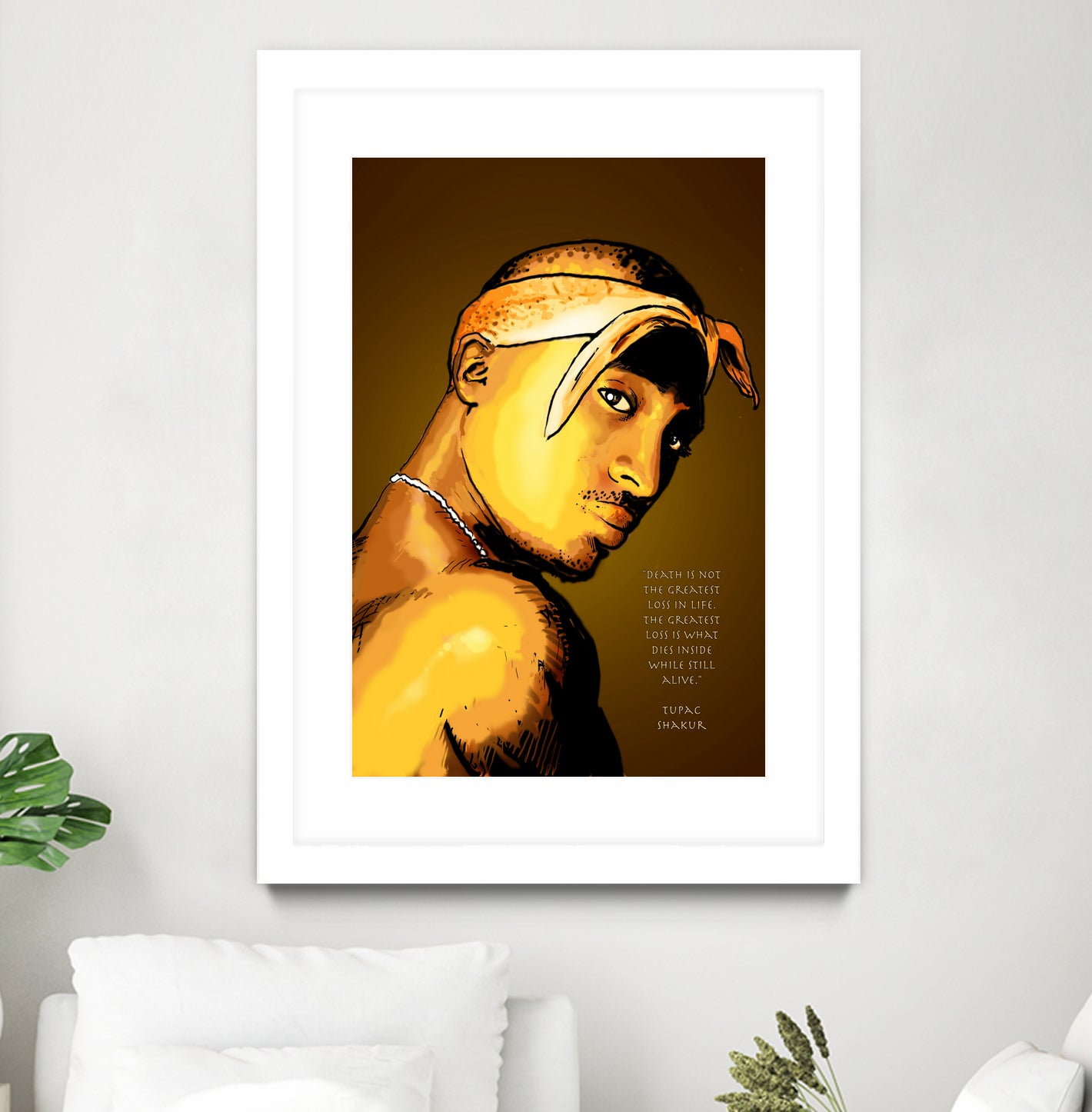 Tupac Shakur by Dan Avenell on GIANT ART - yellow digital painting