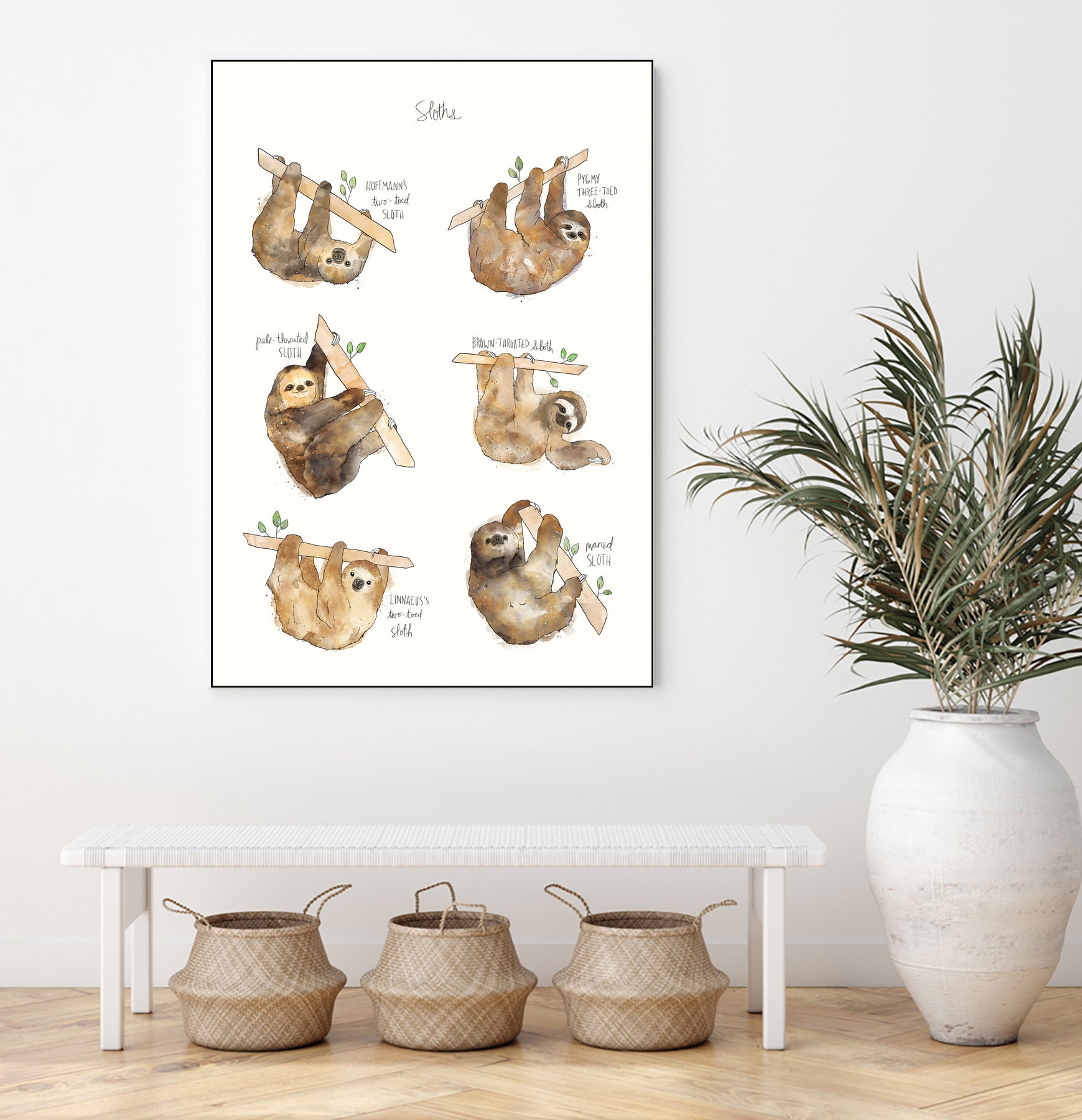 Sloths by Amy Hamilton on GIANT ART - brown mixed media