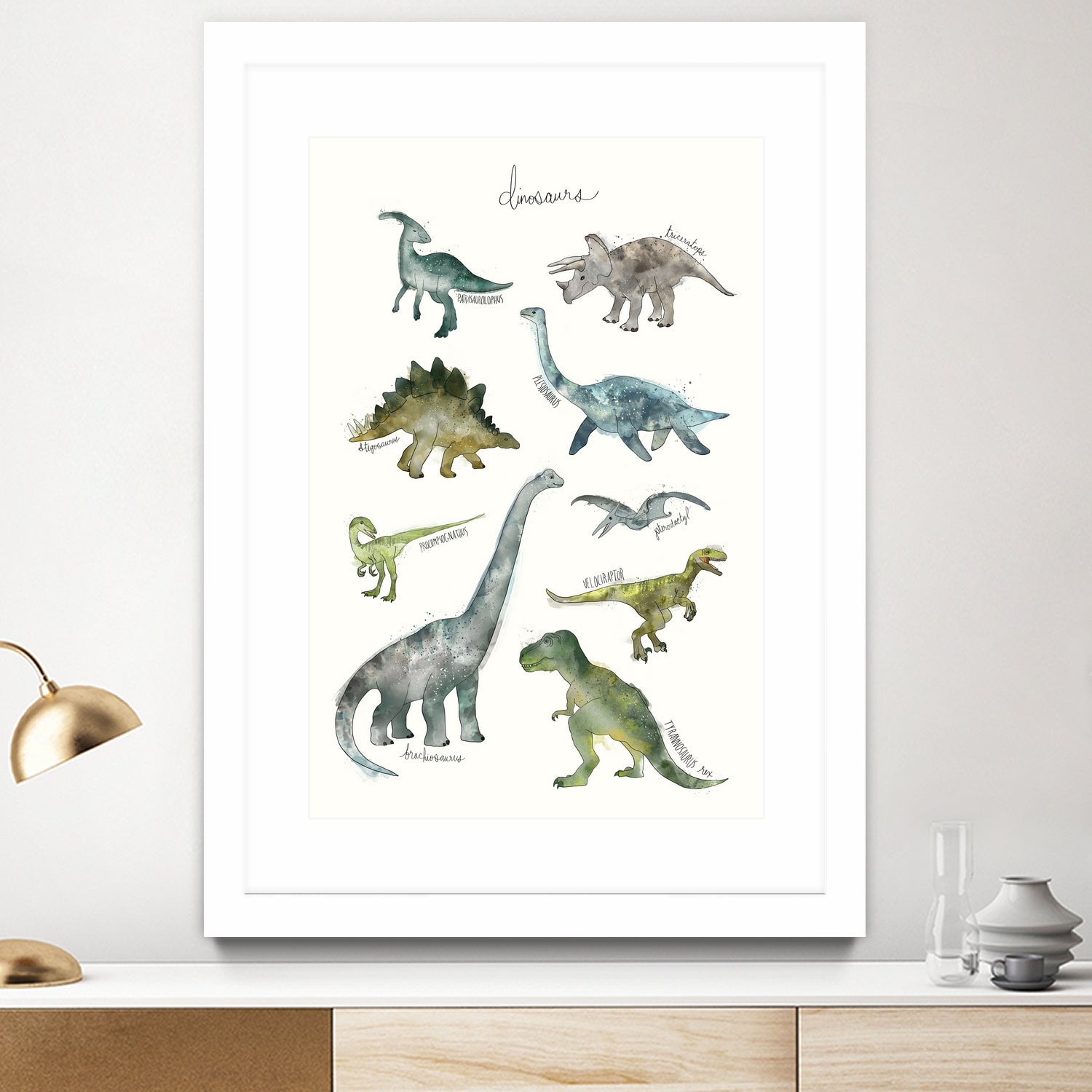 Dinosaurs by Amy Hamilton on GIANT ART - green mixed media