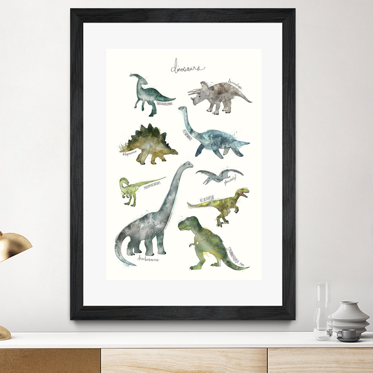 Dinosaurs by Amy Hamilton on GIANT ART - green mixed media