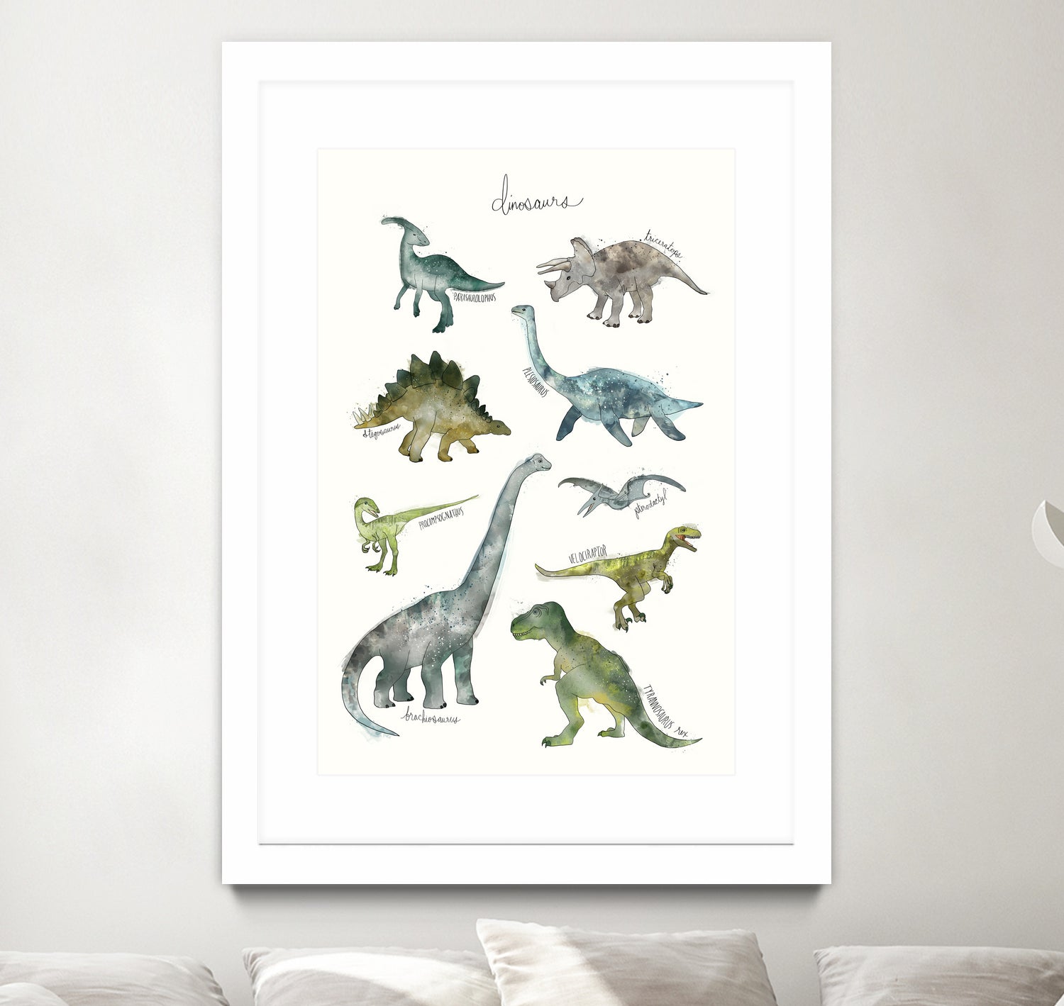 Dinosaurs by Amy Hamilton on GIANT ART - green mixed media