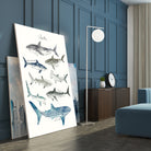 Sharks by Amy Hamilton on GIANT ART - blue mixed media