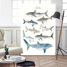 Sharks by Amy Hamilton on GIANT ART - blue mixed media