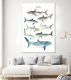 Sharks by Amy Hamilton on GIANT ART - blue mixed media