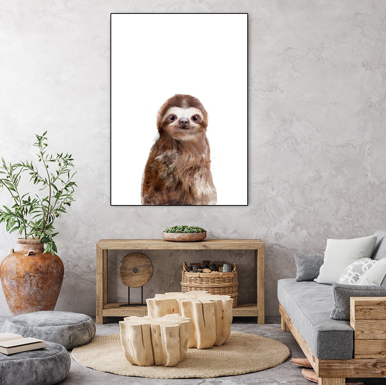 Little Sloth by Amy Hamilton on GIANT ART - brown digital painting