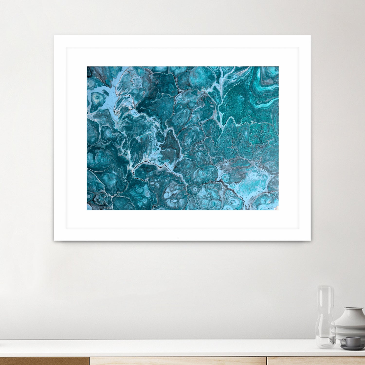 Serenity Sea by L. Renee Jones on GIANT ART - blue mixed media