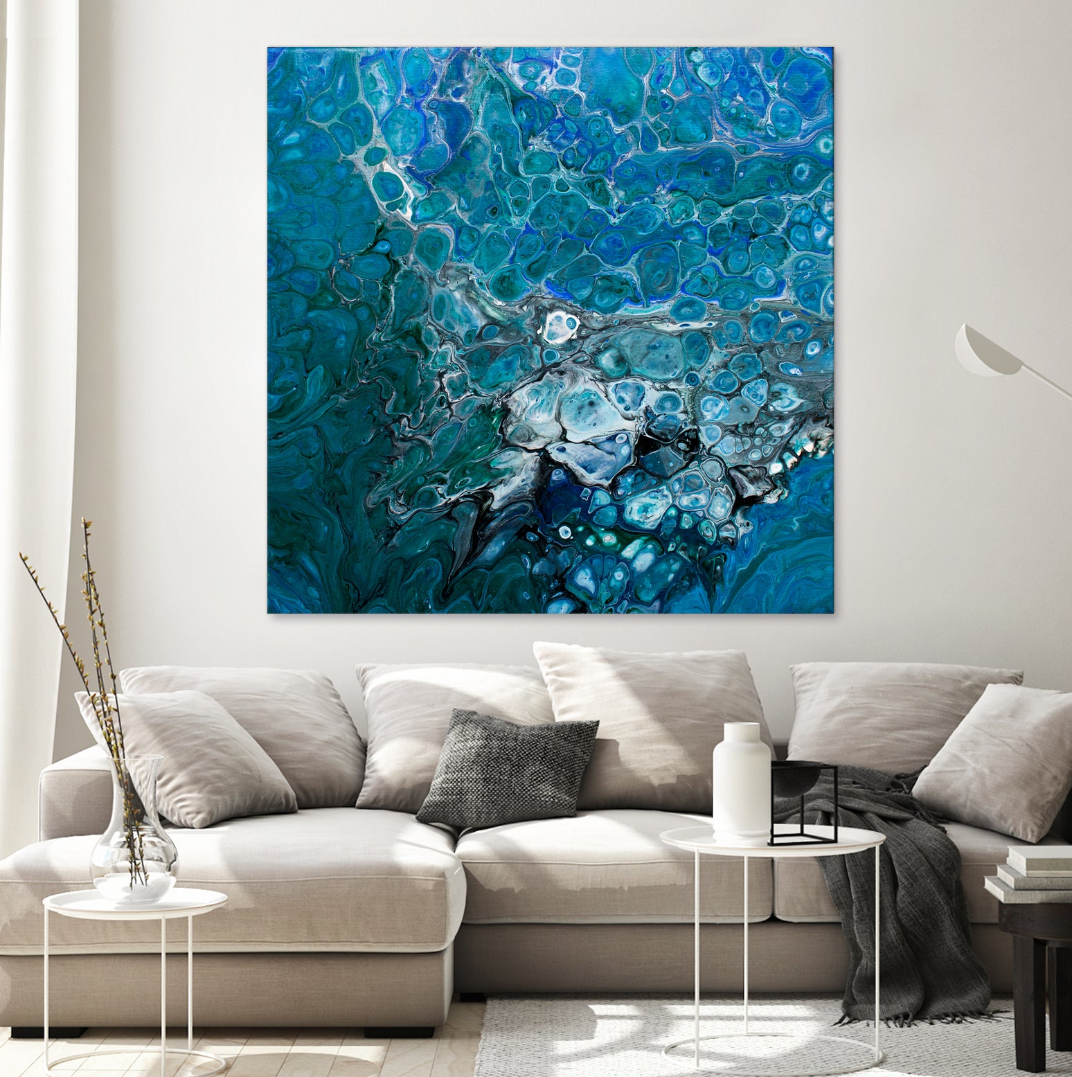 Ocean's Flow by L. Renee Jones on GIANT ART - blue mixed media