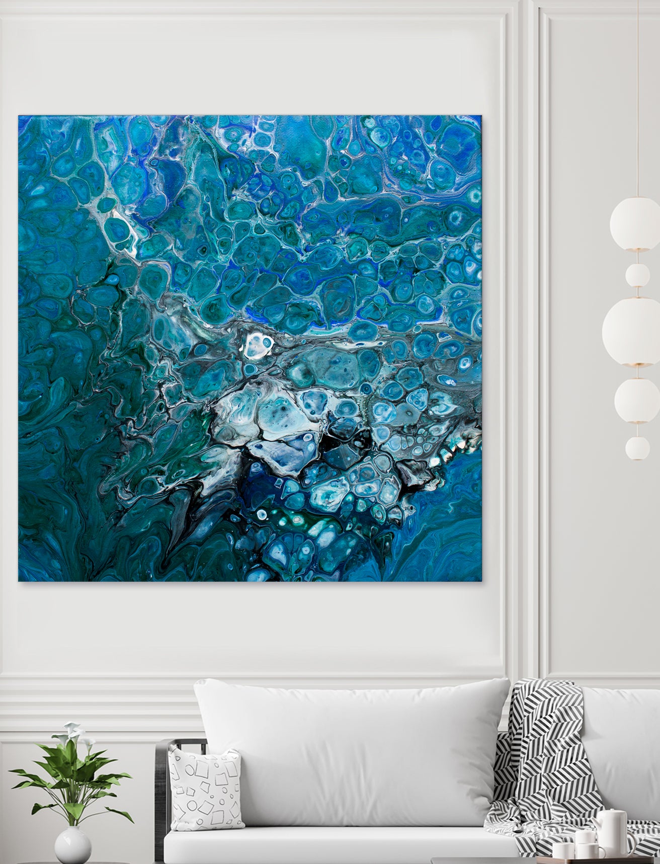 Ocean's Flow by L. Renee Jones on GIANT ART - blue mixed media