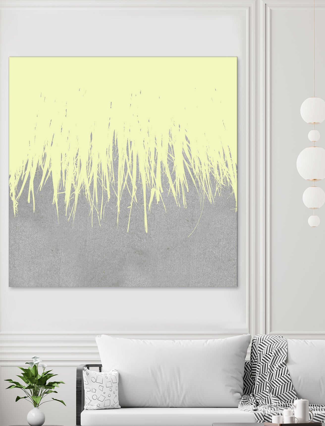 Concrete Fringe Yellow by Emeline Tate-Robertson on GIANT ART - yellow digital painting