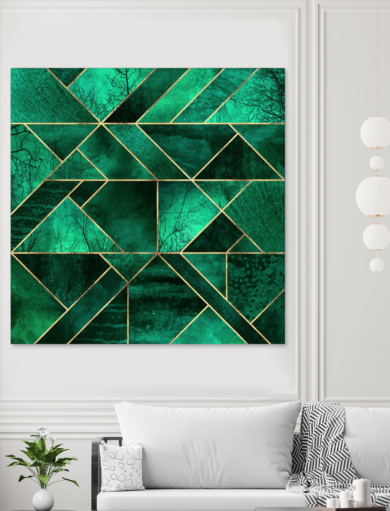 Abstract Nature - Emerald Green by Elisabeth Fredriksson on GIANT ART - green digital painting