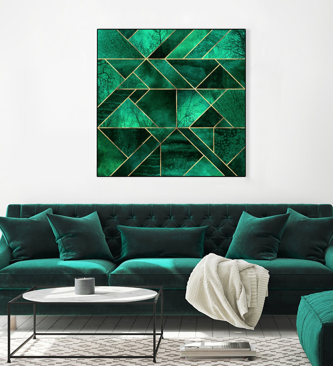 Abstract Nature - Emerald Green by Elisabeth Fredriksson on GIANT ART - green digital painting