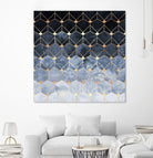 Blue hexagons and diamonds by Elisabeth Fredriksson on GIANT ART - blue digital painting