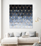 Blue hexagons and diamonds by Elisabeth Fredriksson on GIANT ART - blue digital painting