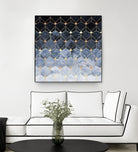 Blue hexagons and diamonds by Elisabeth Fredriksson on GIANT ART - blue digital painting