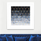 Blue hexagons and diamonds by Elisabeth Fredriksson on GIANT ART - blue digital painting