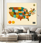 United States Map by Jazzberry Blue on GIANT ART - white vector illustration